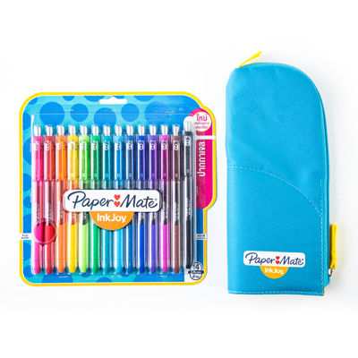 รูปสินค้า ปากกาเจล+กระเป๋า 0.5 มม. คละสี (14ด้าม) เปเป้อร์เมท IJ